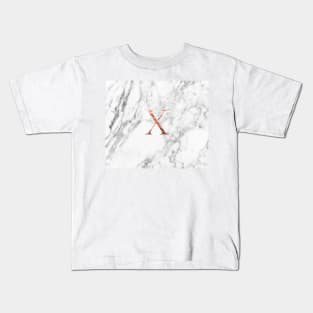 Monogram rose marble X Kids T-Shirt